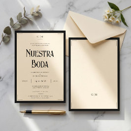 スペイン風アールデコ調の洗練された結婚式「Nuestra Boda」 招待状