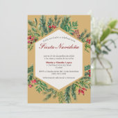 スペイン風クリスマスフィエスタ クラシック おしゃれ 可愛い 招待状 (スタンド正面)