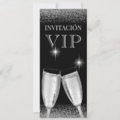 スペイン風ゴージャスシルバーVIPバースデーパーティー 招待状 (正面)