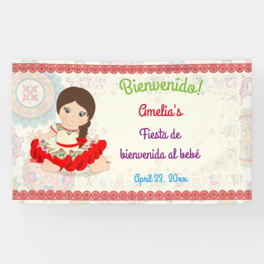 スペイン風ドレスの女の子 Niña 横断幕 (横)