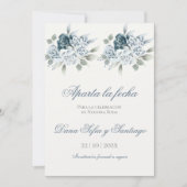 スペイン風ブルーの結婚式 Save the Date セーブザデート (正面)
