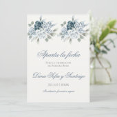 スペイン風ブルーの結婚式 Save the Date セーブザデート (スタンド正面)