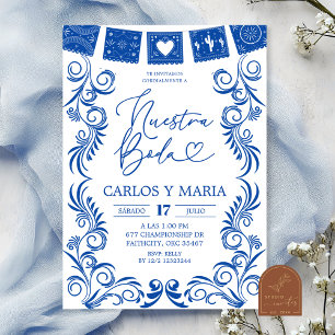 スペイン風ブルータラベラフレーム Nuestra Boda 招待状