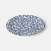 スペイン風ブルー＆ホワイトタイル ブライダルシャワーブランケット ペーパープレート (アングル)