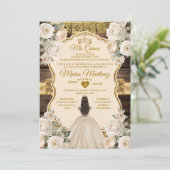 スペイン風ホワイトクリーム花木 ミス キンセ 招待状 (スタンド正面)