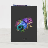 スペイン風マーディ・グラス 水彩花柄のキンセアニエラ サンキューカード (裏面)