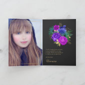 スペイン風マーディ・グラス 水彩花柄のキンセアニエラ サンキューカード (内部)