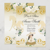 スペイン風メキシカン3歳ゴールデール ガールチャラ 招待状 (正面/裏面)