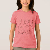 スペイン風ユーモアの洞窟壁画 トライブレンドＴシャツ (正面)