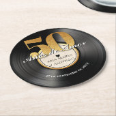 スペイン風レトロビニールレコード50周年記念 ラウンドペーパーコースター (アングル)