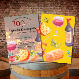 スペイン風ワイン＆チーズ試飲会 100歳の誕生日 招待状