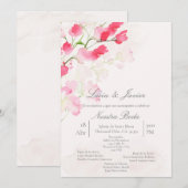 スペイン風水彩花の結婚式招待状 招待状 (正面/裏面)