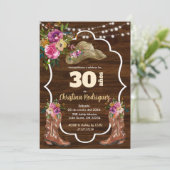 スペイン風西部カウボーイカラフルフラワーバースデー 招待状 (スタンド正面)