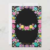 スペイン風 メキシコ フラワー フィエスタ ベビーシャワー 女の子 招待状 (裏面)