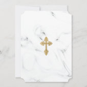 スペイン風 洗礼招待状 マーブルゴールド 招待状 (裏面)