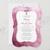 スペイン風 洗礼 女の子の招待状 招待状 (正面)