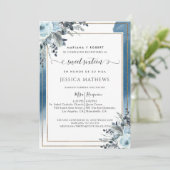 スペイン風 青い フラワーのスイート16 水彩画 招待状 (スタンド正面)