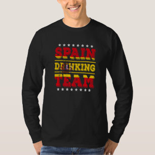 スペイン飲酒チームスペイン国旗の飲酒 Tシャツ