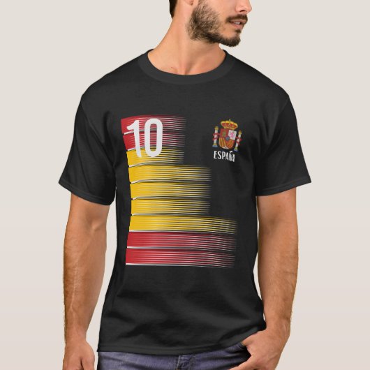 スペイン10エスパナスペインのサッカー Tシャツ (正面)