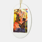 スペイン1949年のセヴィル4月の公平なポスター セラミックオーナメント (左)