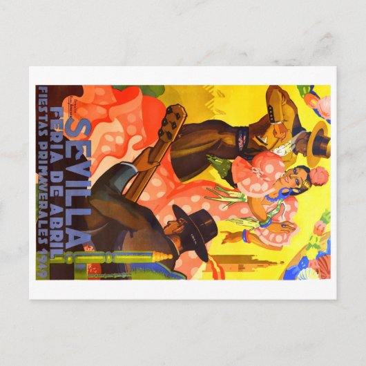スペイン1949 Seville April Fair Poster ポストカード (正面)