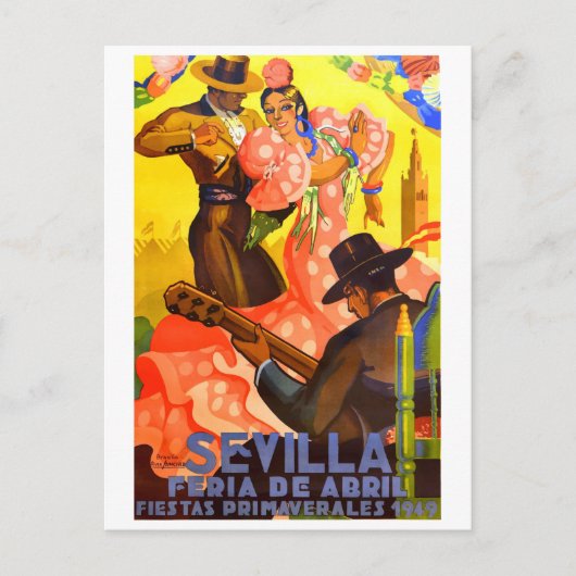 スペイン1949 Seville April Fair Poster ポストカード (正面)