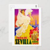 スペイン1955 Seville April Fair Poster ポストカード (正面/裏面)