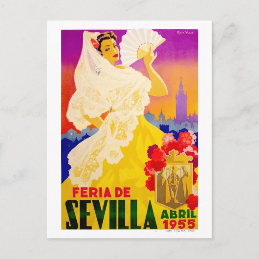スペイン1955 Seville April Fair Poster ポストカード (正面)