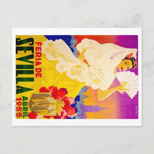 スペイン1955 Seville April Fair Poster ポストカード (正面)