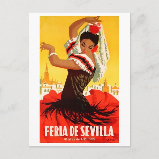 スペイン1959 Seville April Fair Poster ポストカード (正面)