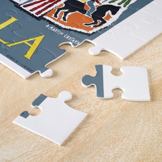 スペイン1960年のセヴィルのフェスティバルポスター ジグソーパズル (側面)