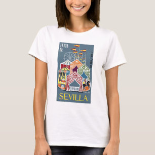 スペイン1960年のセヴィルのフェスティバルポスター Tシャツ