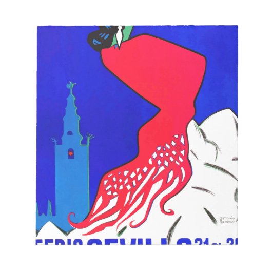 スペイン1964 Seville April Fair Poster ノートパッド (正面)