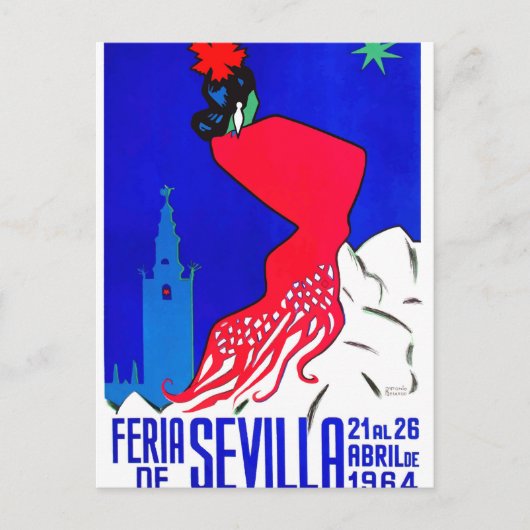 スペイン1964 Seville April Fair Poster ポストカード (正面)