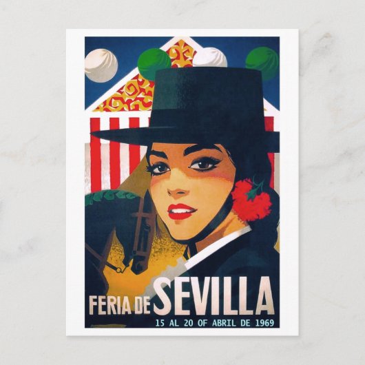スペイン1969 Seville April Fair Poster ポストカード (正面)