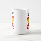 スペイン2026サッカー応援デザイン フラグカラー コーヒーマグカップ (中央)