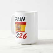 スペイン2026サッカー応援デザイン フラグカラー コーヒーマグカップ (正面左)