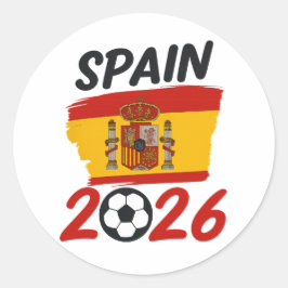 スペイン2026サッカー応援デザイン フラグカラー ラウンドシール