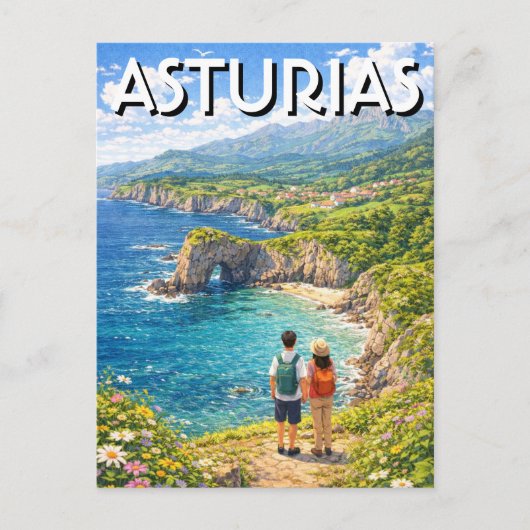 スペイン・アストゥリアス旅行 ポストカード (正面)