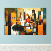 スペイン，アテスペインのル，バルセロナ，抽象芸術, モダン キャンバスプリント (インサイチュ (ウッドフロア))