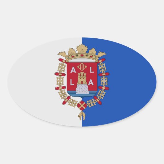 スペイン・アリカンテ国旗 楕円形シール (正面)