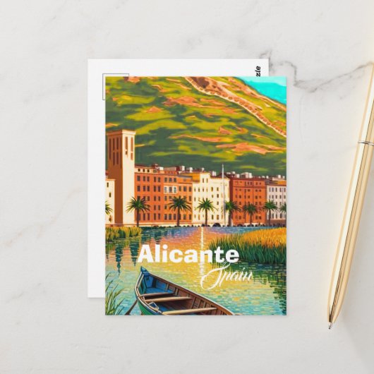 スペイン・アリカンテ旅行絵葉書アート、スペイン旅行 ポストカード (正面/裏面インサイチュ)