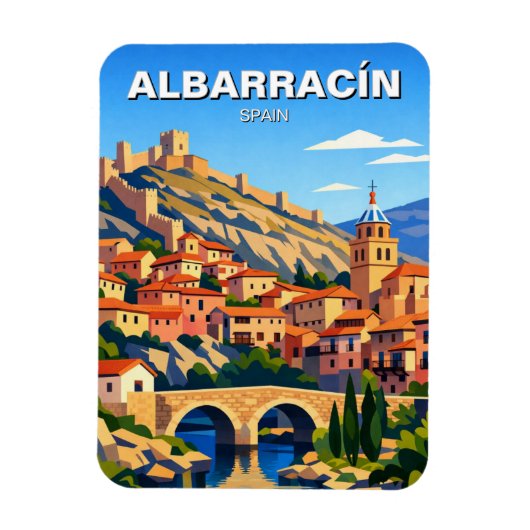スペイン アルバラシン ポストカード マグネット (縦)