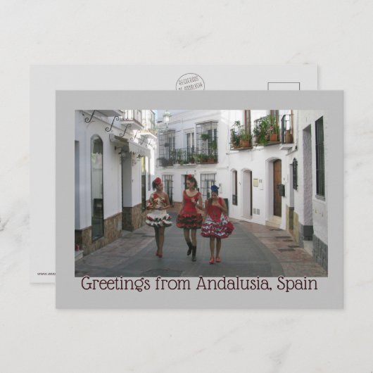 スペイン,アンダルシアからの挨拶 ポストカード (正面/裏面)