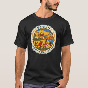 スペイン イラスト 旅行 アート バッジ Tシャツ