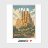 スペイン イラスト 旅行 アート ヴィンテージ シール (シート)