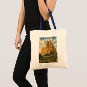 スペイン イラスト 旅行 アート ヴィンテージ トートバッグ (正面(商品))