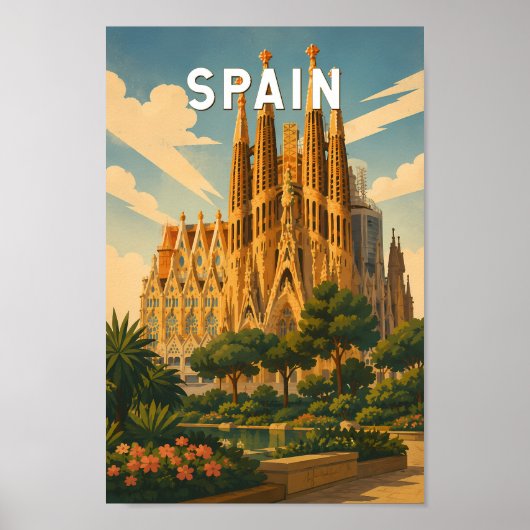 スペイン イラスト 旅行 アート ヴィンテージ ポスター (正面)