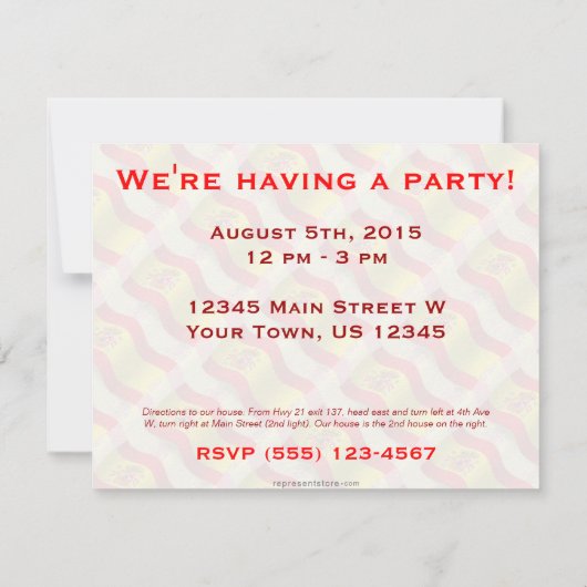 スペイン·ウェービング·フラッグ 招待状 (裏面)