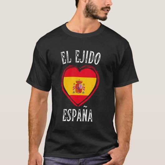 スペイン エル・エヒド市 フラッグ ハート Tシャツ (正面)